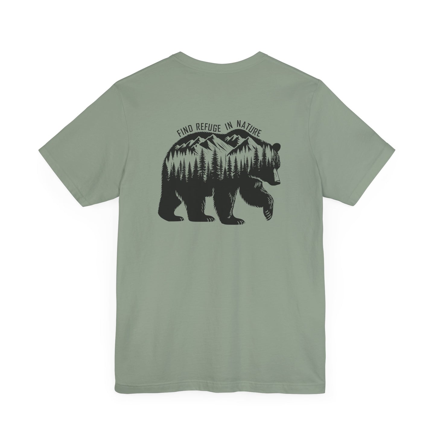 Nature Bear Shirt T-Shirt Hiking Forest Camping Adventure Sage Green