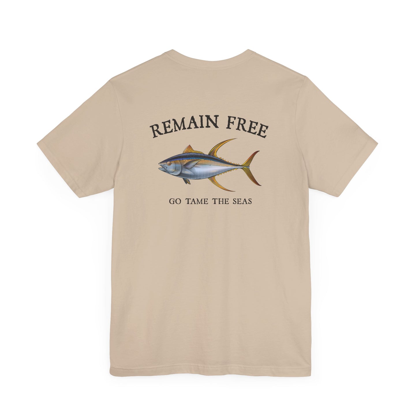 Yellowfin Tuna Remain Free T-Shirt Shirt Tan Fishing Sea Angler