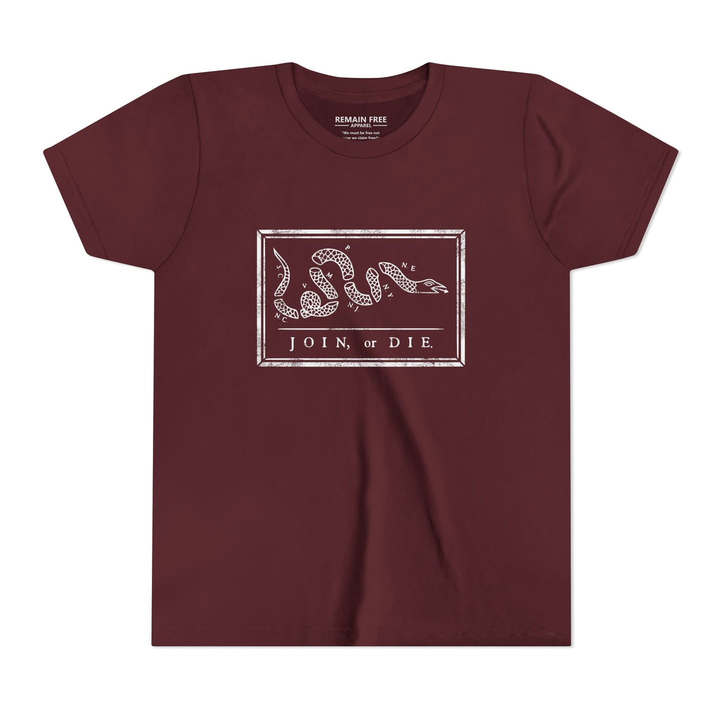 Youth Shirt T-Shirt Join Or Die Franklin