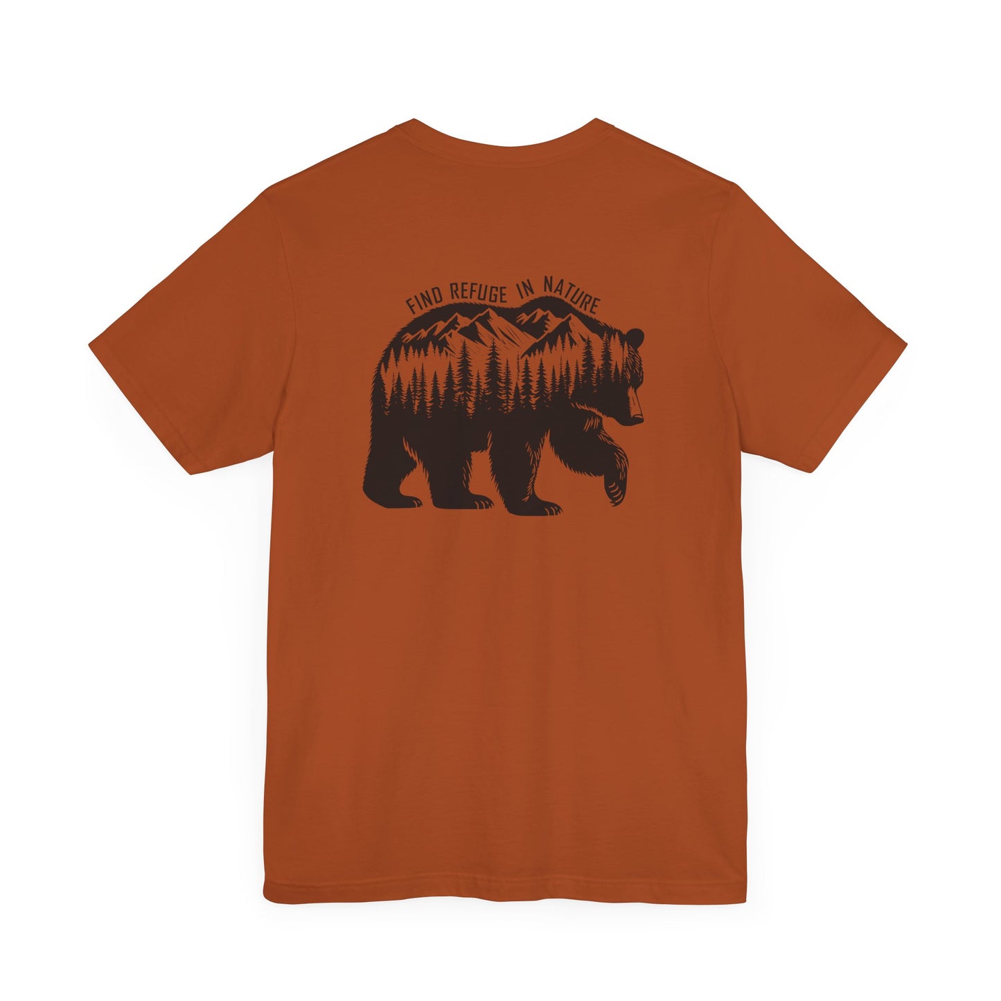 Nature Bear Shirt T-Shirt Hiking Forest Camping Adventure Autumn Orange
