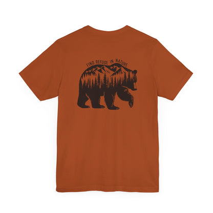Nature Bear Shirt T-Shirt Hiking Forest Camping Adventure Autumn Orange