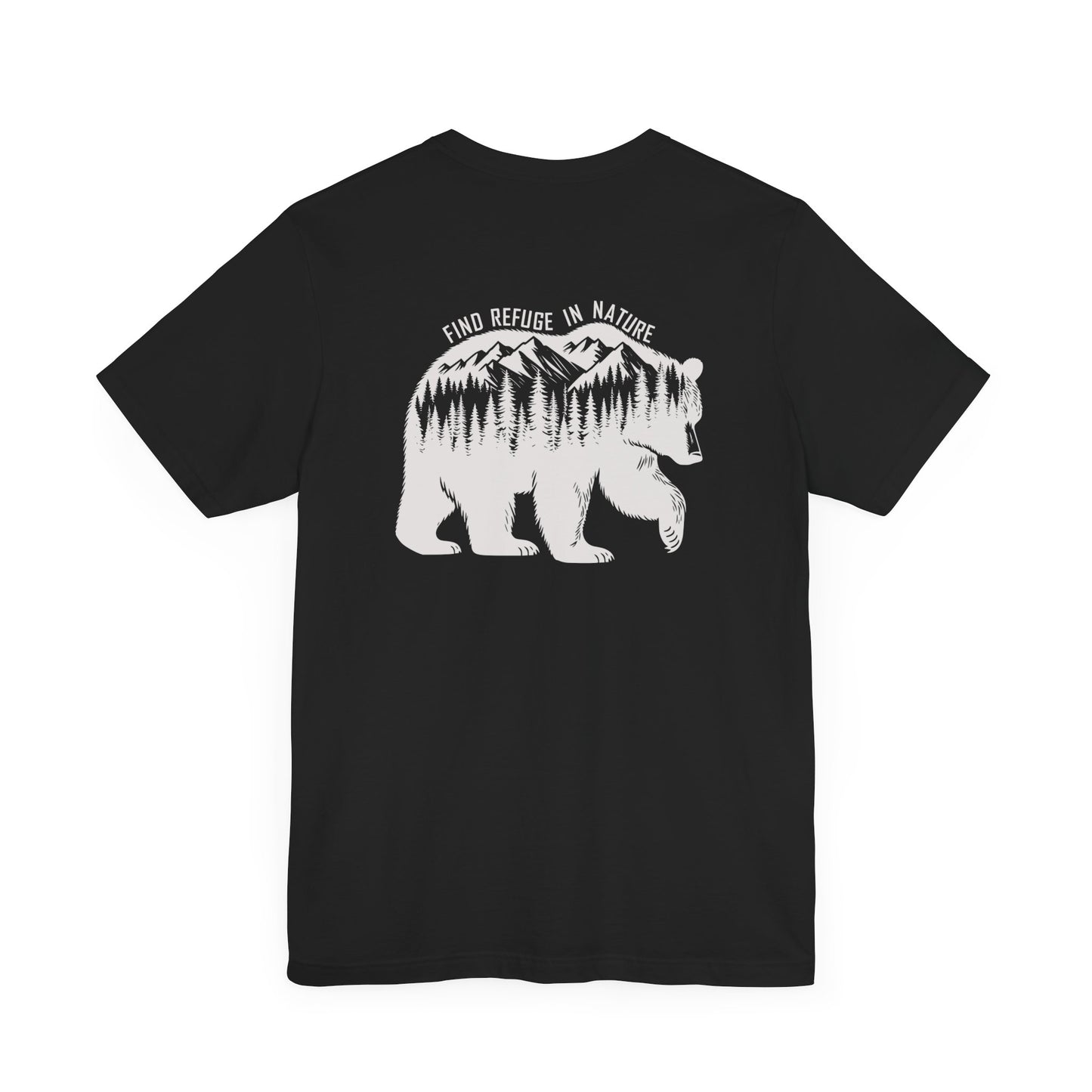 Nature Bear Shirt T-Shirt Hiking Forest Camping Adventure Black