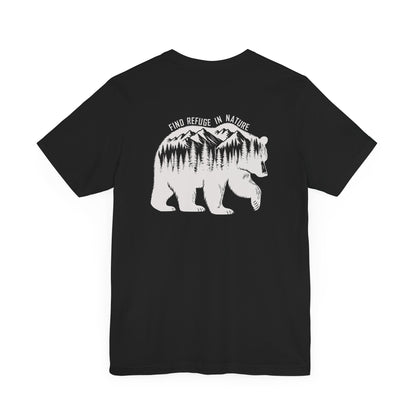 Nature Bear Shirt T-Shirt Hiking Forest Camping Adventure Black