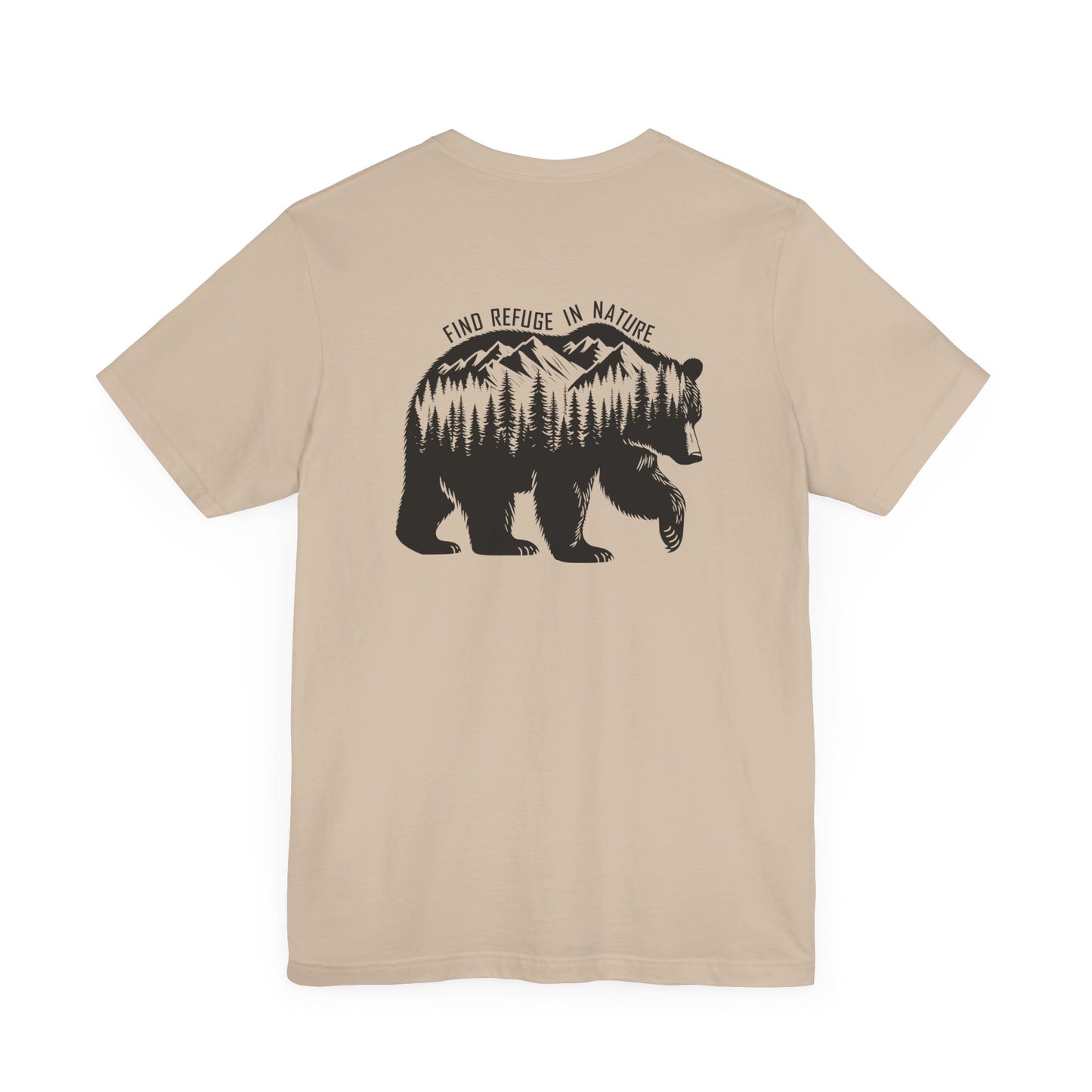 Nature Bear Shirt T-Shirt Hiking Forest Camping Adventure Tan