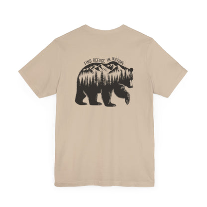 Nature Bear Shirt T-Shirt Hiking Forest Camping Adventure Tan