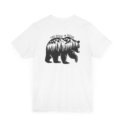 Nature Bear Shirt T-Shirt Hiking Forest Camping Adventure White 