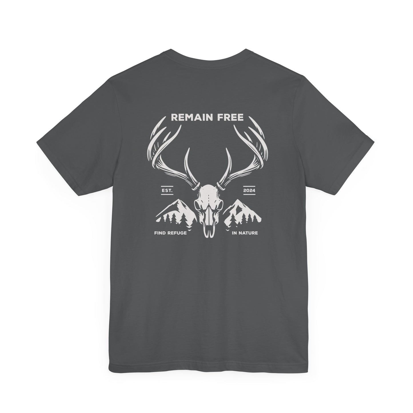 Deer Skull Hunting Graphic Shirt T-Shirt Asphalt Nature Woods
