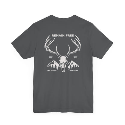 Deer Skull Hunting Graphic Shirt T-Shirt Asphalt Nature Woods