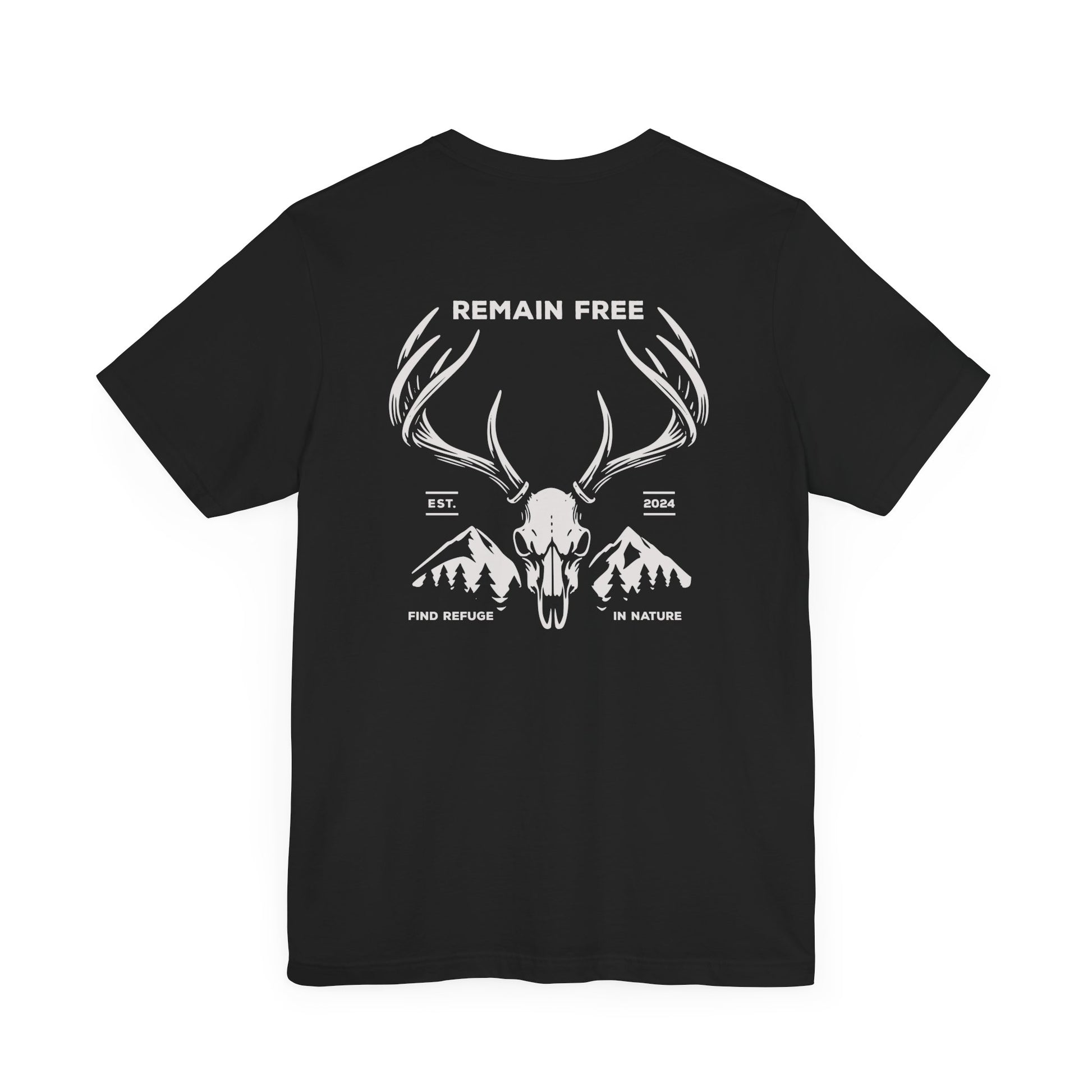 Deer Skull Hunting Graphic Shirt T-Shirt Black Nature Woods
