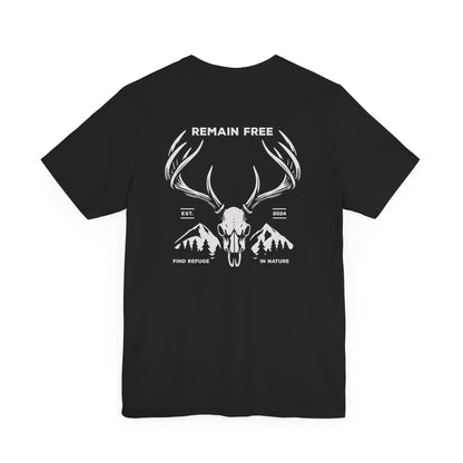 Deer Skull Hunting Graphic Shirt T-Shirt Black Nature Woods