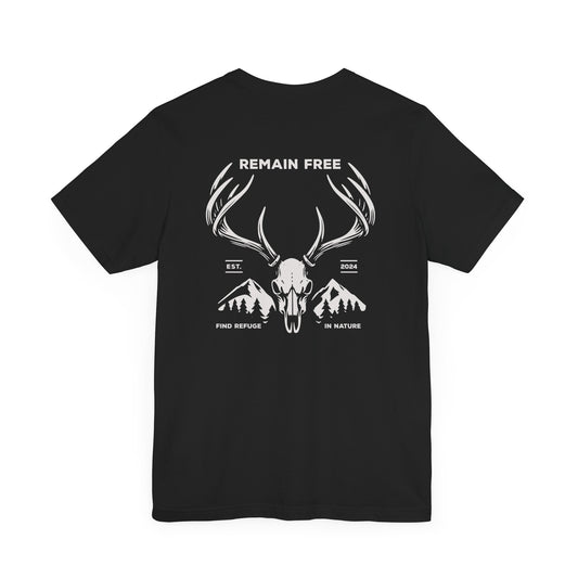 Deer Skull Hunting Graphic Shirt T-Shirt Black Nature Woods