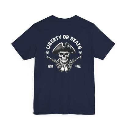 Give Me Liberty Or Give Me Death T-Shirt Shirt Navy Blue 1776 Remain Free