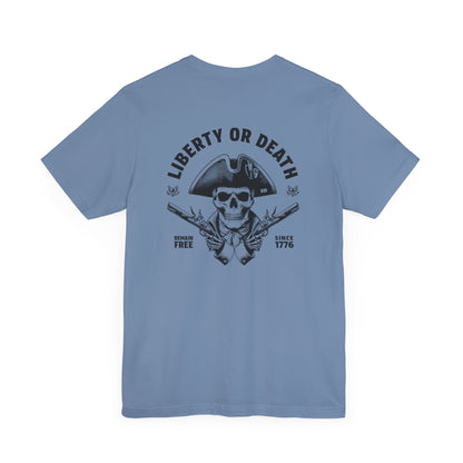 Give Me Liberty Or Give Me Death T-Shirt Shirt Steel Blue 1776 Remain Free