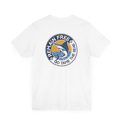 Remain Free Marlin Fishing Shirt White Tame The Seas