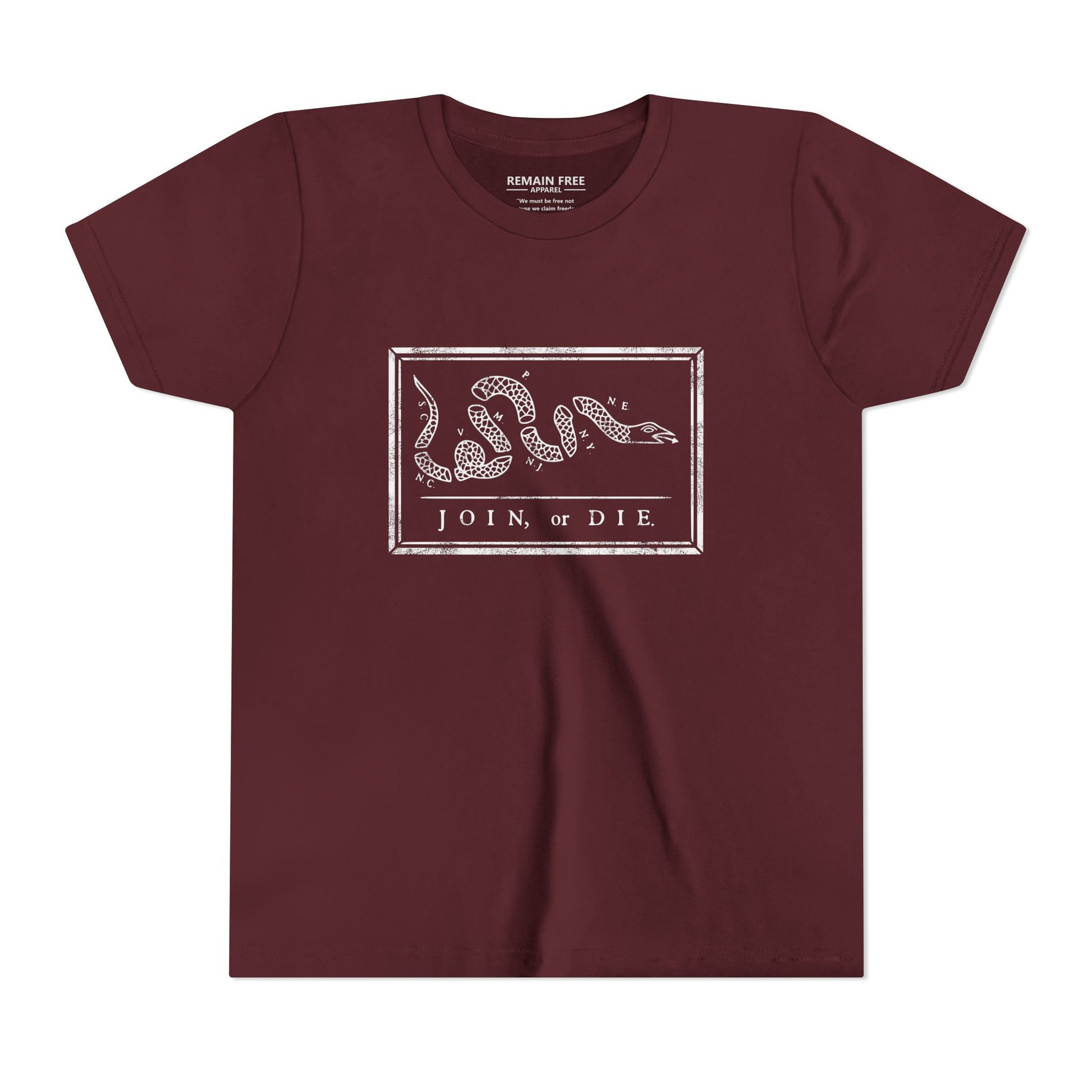 Youth Shirt T-Shirt Join Or Die Franklin