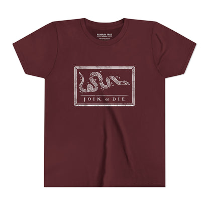 Youth Shirt T-Shirt Join Or Die Franklin